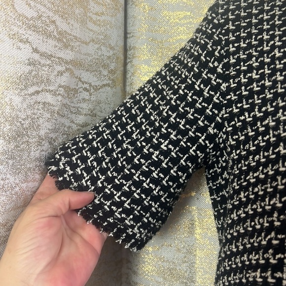 Zara Black and White Cuerpo Combinnado Contrast Tweed Top Size S - Picture 8 of 17